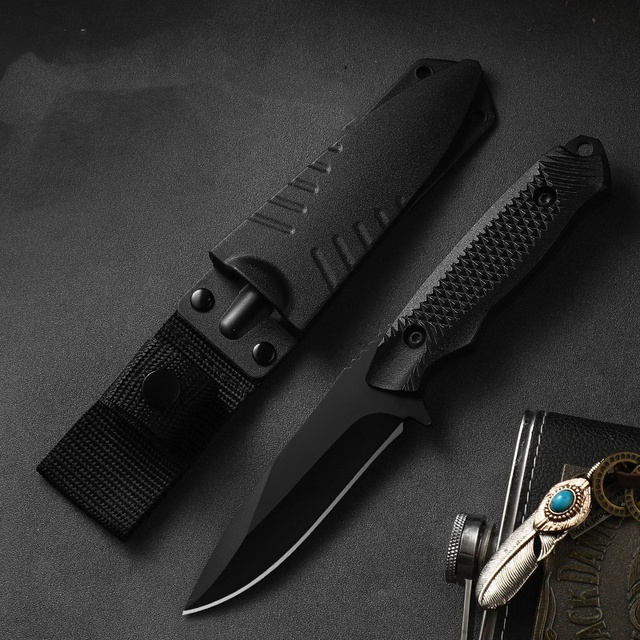High Quality Tactical Stainless Steel Fixed Blade Survival Hunting Knife with K Sheath