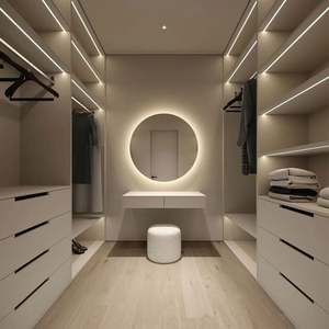 Armario de Dormitorio Profesional de Estilo Italiano Minimalista de Lujo Ligero, Vestidor con Barra de Luz - Product Image 3