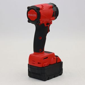 Atornillador de impacto portátil rojo con batería de litio y sin escobillas para tornillos de construcción - Product Image 5
