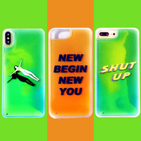 Coque de téléphone portable lumineuse à sable mouvant, personnalisable en gros, résistante aux chocs et étanche, qui brille dans le noir