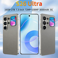 Ponsel Pintar Android 5G S26 Ultra OTG Versi Global 2026 16GB 1TB Layar 7.3 Inci Baterai 8000mAh Kamera 108MP Dual SIM Daya Tahan Baterai Lama