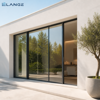 Porte coulissante panoramique en aluminium sur mesure LANGE, isolation thermique, performance LOW-E, grande porte coulissante en verre pour maison et villa