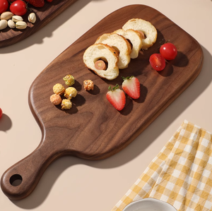 <span class=keywords><strong>Planche</strong></span> à découper en bois massif de noyer noir japonais avec plateau pour steak, pizza, pain et autres aliments - Product Image 3