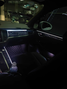 SJC Éclairage d'ambiance de voiture amélioré 64 couleurs LHD/RHD pour <span class=keywords><strong>Porsche</strong></span> <span class=keywords><strong>Macan</strong></span> 2014-2025, symphonie dynamique intérieure, accessoires décoratifs LED - Product Image 5
