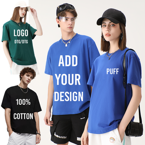 Camisetas Personalizadas de Verano para Hombre, 100% Algodón, Tallas Grandes, Color Sólido, Impresión DTG/DTF, Logotipo Serigrafiado, Ligeras e Informales - Product Image 1