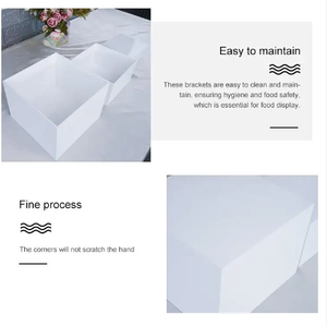 Exhibidor de Alimentos Acrílico Blanco de 8 Pulgadas, Base Elevada <span class=keywords><strong>Estrecha</strong></span> para Buffet, Postres y Alimentos - Product Image 3