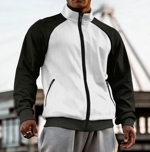 Chaqueta Deportiva Casual de Alta Calidad para Hombre, Otoño Invierno, Color Block con Cierre, Manga Larga, Cuello Alto - Product Image 5