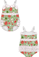 Schattig stijlvolle badpakje voor babymeisjes zonder mouwen, één geheel, op maat gemaakt kinderbadkleding