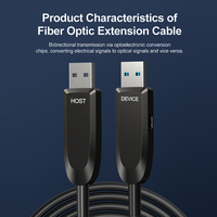 Câble optique actif SYONG USB 3.2 Gen2 10 Gbit/s USB-A mâle vers USB-A mâle, câble d'extension hybride en fibre pour AV professionnel