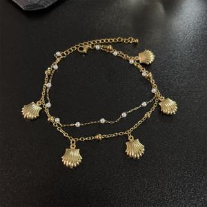 नई डिजाइन 2 परतों समुद्री जीवन मोती श्रृंखला समुद्र तट मछली शेल मछली स्टार डॉल्फिन चार्म्स स्टेनलेस स्टील महिला - Product Image 6