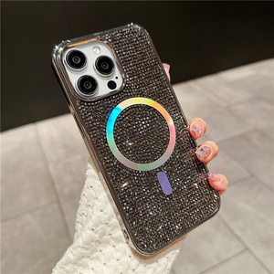 เคสไอโฟน 11 12 13 14 15 Pro Max แบบหรูหรา ประดับกลิตเตอร์เพชร เคลือบเงา รองรับการชาร์จไร้สาย ดีไซน์ไล่เฉดสี พร้อมวงแหวนแม่เหล็ก - Product Image 5