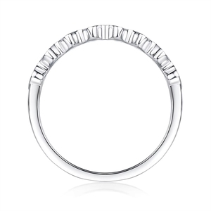 Penjualan Panas Perhiasan Mewah Ringan Perak Sterling 925 Desain Berbentuk Gelombang Cincin Berlian Moissanite untuk Wanita - Product Image 2
