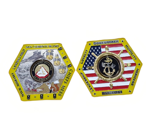 Precio al por mayor de fábrica Venta caliente Aleación de zinc Esmalte suave Personalizado de alta calidad Entrega rápida Diseño 3D de dos lados Moneda de desafío USN - Product Image 2