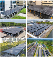 Structure de carport solaire en acier pour parking commercial, design modulaire anodisé, étanche, montage photovoltaïque, solutions de projet OEM personnalisées