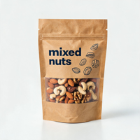 Servizio di Stampa Digitale Personalizzata su Carta per Sacchetti Kraft con Finestra per Snack, Logo Personalizzato, Basso MOQ