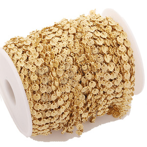 Cadena Redonda de Acero Inoxidable con Patrón de Flores, Chapada en Oro, para Hacer Pulseras de Tobillo o Cintura, Accesorio de Joyería, Verano 2024 - Product Image 5