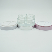 Crème du matin et du soir Bouteille de crème pour le visage en verre fendu 70g Pot de crème pour les yeux de canard mandarin avec bouchon 20g pour cosmétique