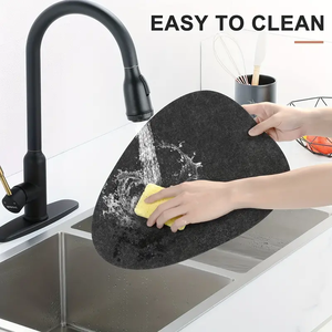 Sets de table en feutre mince à motif géométrique, design moderne, durables, antidérapants, lavables, écologiques pour la cuisine et les dîners de Noël - Product Image 3