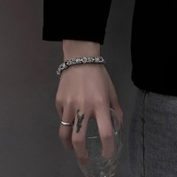 Bracelet en acier inoxydable à motif tissé simple et personnalisé, accessoires de bijoux pour hommes
