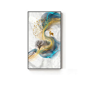 Hiện đại trang trí nội thất tường nghệ thuật vẽ tay trừu tượng màu nước sơn dầu đầy màu sắc nai sừng tấm vải vải in kỹ thuật số Áp phích - Product Image 4