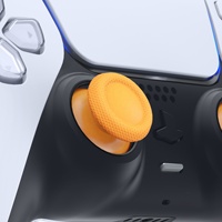 EXtremeRate Attention Jaune Thumb Stick Thumbsticks Grips Remplacement Analog Stick pour PS5 & PS4 Controller