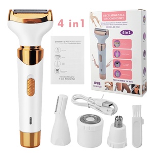เครื่องโกนขนไฟฟ้าสำหรับผู้หญิง 4 in 1 เครื่องเล็มขนบิกินี่และเครื่องโกนขนแบบเปียก/แห้ง เครื่องกำจัดขนบนใบหน้าแบบไร้สาย - Product Image 6