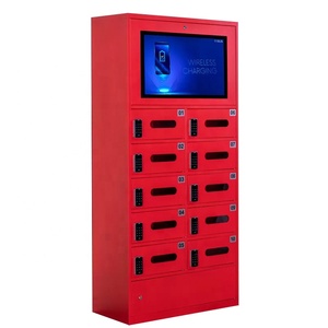10 Door Locker Electronic Cell Phone Storage Cabinet LED Screen Fireproof For Staff Public Phone Charging Station