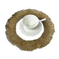 Assiette de présentation de luxe en plastique rétro avec support, assiette décorative pour la mise en table d'hôtel, de banquet ou de mariage