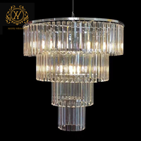 Accessoires de mariage lustre en cristal multicouche avec bande de glace pendentif en acrylique décoration coréenne de plafond de scène de salle de mariage
