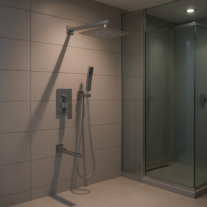 Sistema de Ducha de Lujo con Mezclador Cuadrado de 10 Pulgadas, Montaje en Pared, Cromado, para Baño - Product Image 2