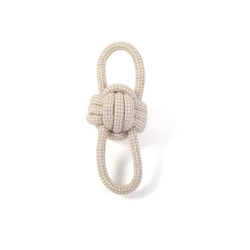 Boule à double boucle en coton et lin