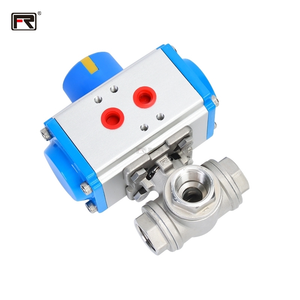 In acciaio inossidabile 3 vie T/L valvola a sfera regolatore pressione acqua taglio rapido attuatore pneumatico filettato strumenti idraulici OEM FURUI - Product Image 2