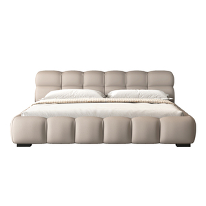 Giường ngủ hiện đại cao cấp, khung gỗ chắc chắn, bọc da và vải, thiết kế đơn giản, mềm mại, nội thất gia đình. - Product Image 2