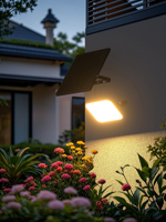 Projecteur solaire 100% alimenté par l'énergie solaire, sans électricité, installation facile, lampe de sécurité LED extérieure pour cour, garage, patio