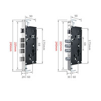 Ensemble de poignées de porte en acier inoxydable de sécurité, avec serrure à levier Euro pour porte intérieure, cylindre de serrure à mortaise 6860, corps de serrure et 5 clés