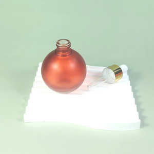 Botella de vidrio cosmética de 30 ml con gotero de bola redonda para aceite esencial y suero. - Product Image 2