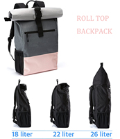 Sac à dos à roulettes pour femme, sac de jour, idéal pour le voyage, à la mode, 18 l