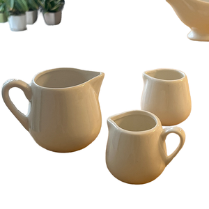 เหยือกนมเซรามิกสีขาวบริสุทธิ์แบบคลาสสิกขนาดเล็กพร้อมหูจับ เหยือกกาแฟขนาดเล็กสำหรับใช้ในบ้านและห้องครัว - Product Image 5