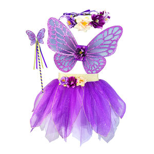 Rok Tutu Tulle Sayap Kupu-Kupu Berkilau 100% Poliester Kostum Peri Anak untuk Pertunjukan Panggung Pesta Berdandan - Product Image 1
