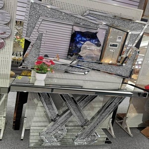 Hiện đại thiết kế mới MDF hành lang giao diện điều khiển bảng gương kim cương bên bảng phòng khách ăn ứng dụng trang trí tường đồ nội thất - Product Image 5