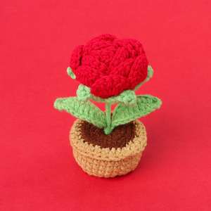 Crochet Kit for DIY Decorations Simple Handmade Rose Potted Plant <b>Ornament</b> Materials for Halloween and <b>Easter</b> Decor - Product Image 2