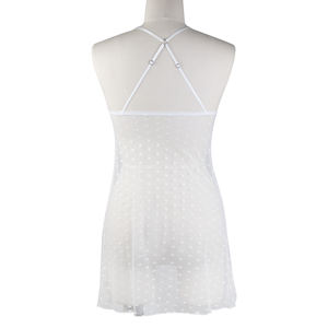 Polka Dot Transparent Slip Kleid Nachthemd Pyjamas Frauen Dessous Spitze Nachtwäsche Großhandel Nachthemd Dessous - Product Image 4