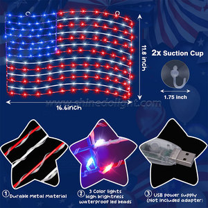 เป็นอิสระไฟธงชาติอเมริกัน155 LED ไฟสตริงกันน้ำสำหรับสี่ของตกแต่งวันหยุด july - Product Image 2