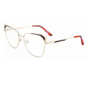 2022 vente en gros de lunettes rondes en métal dames montures de lunettes flexibles tout nouveau concepteur montures optiques