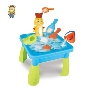 Mesa de Juego de Arena y Agua para Niños, Set de Playa de 15 Piezas con Cascada de Pato, Moldes, Regadera, Juguete de PP para Niños Pequeños - Product Image 1