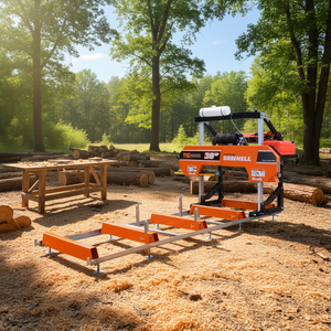 Aserradero Portátil Tmg de 38 Pulgadas con Riel de 13 Pies, Motor V-Twin de 24 HP para Trabajos en Madera - Product Image 2