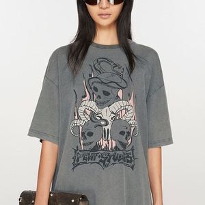 Camiseta Unisex de Verano, Estilo Holgado, Lavado Ácido, Impresión Digital Personalizada en Tejido de Punto, Camiseta para Hombre, Ropa por Encargo en Línea - Product Image 4