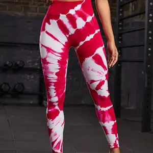 Nouveau Tie Dye sans couture pêche hanche Yoga pantalon taille haute Legging entraînement Scrunch bout à bout sport Gym collants femme leggings