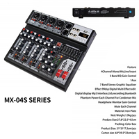 TNH MC-MX04S MX06S Console de mixage audio professionnelle 4/6 canaux Mélangeur de musique avec USB Bluetooth Reverb Mute pour l'enregistrement en studio
