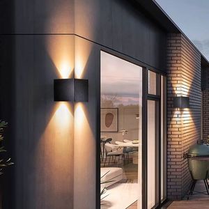 Lampe murale solaire étanche pour extérieur, éclairage d'angle mural, faisceau haut/bas, en métal, pour jardin, patio, balcon, extérieur - Product Image 1